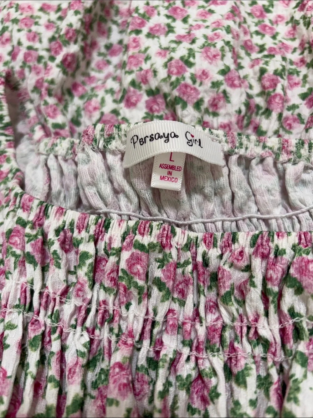 Persaya Pink and Green Floral Girls' Smocked Sundress